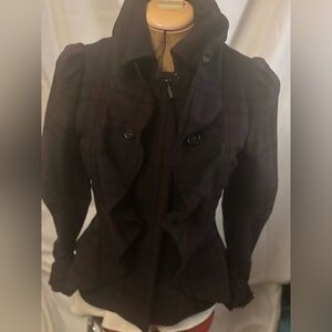 BCBGMaxAzria Dark Plaid Jacket